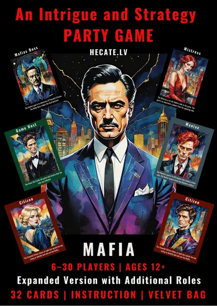 Mafia – Expanded Party Game with Additional Roles box