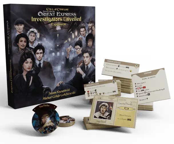 Horror on the Orient Express: The Board Game – Investigators Unveiled Expansion box