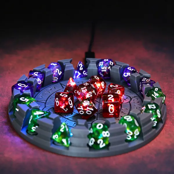 Alea Luma - Magic Dice-Dice that light up ONLY in your dice tray, no batteries, no charging! box
