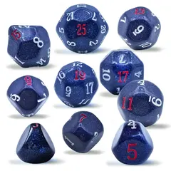 Updated Shaped 10 Pieces Odd Numbered Polyhedral Dice Set D3-D25, Odd Number Dice D3, D5, D7, D9, D11, D13, D15, D17, D19, D25 box