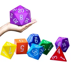 Soft Big Sized Foam Polyhedral Dice Set, Separate D6 and D12 Available box