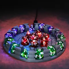 Alea Luma - Magic Dice-Dice that light up ONLY in your dice tray, no batteries, no charging! box