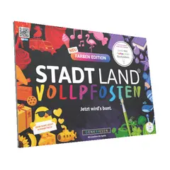 Stadt Land Vollpfosten® Spielblock | Farben Edition box